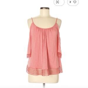 White House Black Market Pink Cold Shoulder Top Size M